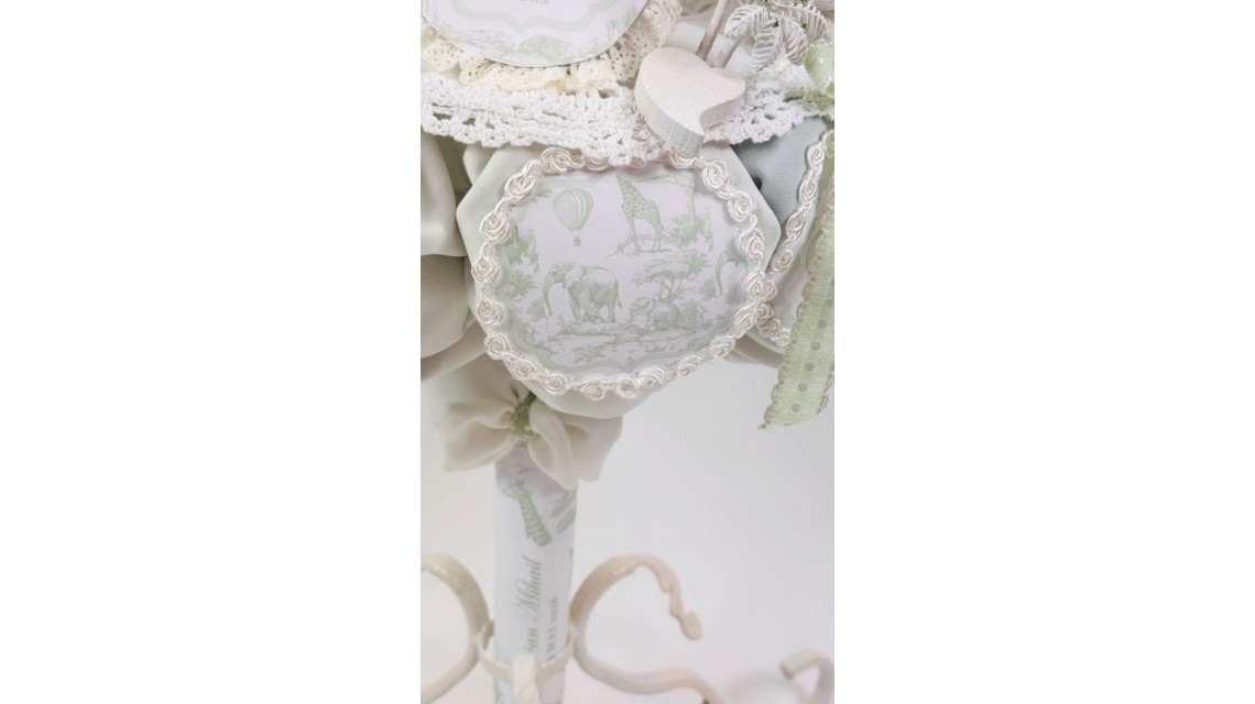 Lumânare de Botez Baby Dior Green Safari Personalizată pentru Băieți 3